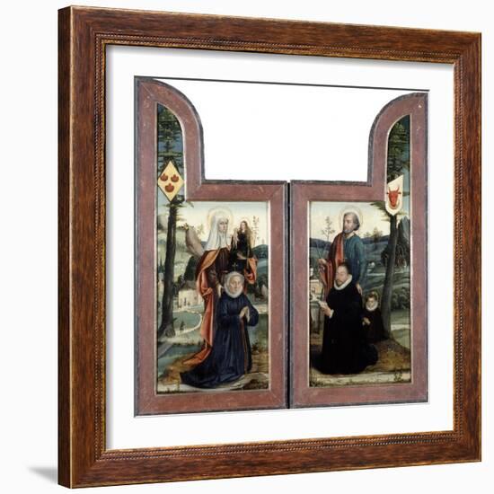 'Triptych with St Peter and St Anne', front, 16th Century.  Artist: Bernaert van Orley-Bernaert Van Orley-Framed Giclee Print