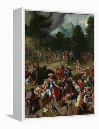 Triptych with the Adoration of the Golden Calf-Lucas van Leyden-Framed Premier Image Canvas