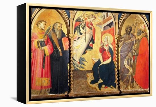 Triptych with the Annunciation and Saints Lawrence, Benedict, John the Baptist and Nicholas-Giovanni dal Ponte-Framed Premier Image Canvas