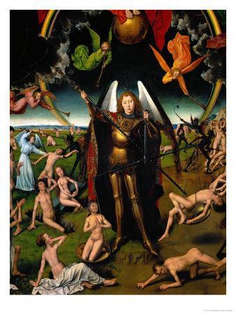 Triptych With The Last Judgement Center Panel Detail The Archangel Michael Weighing The Souls Giclee Print Hans Memling Art Com