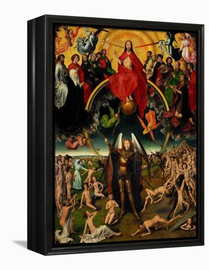 Triptych with the Last Judgement, center panel: Judgement and Weighing of Souls.-Hans Memling-Framed Premier Image Canvas