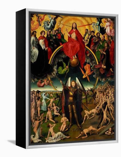 Triptych with the Last Judgement, center panel: Judgement and Weighing of Souls.-Hans Memling-Framed Premier Image Canvas