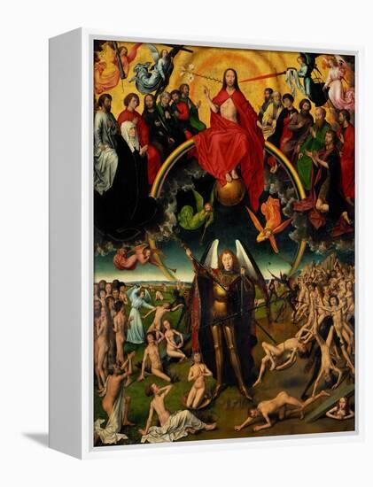 Triptych with the Last Judgement, center panel: Judgement and Weighing of Souls.-Hans Memling-Framed Premier Image Canvas