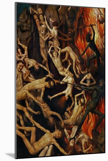 Triptych with the Last Judgement, Right Wing, Detail: Casting the Damned into Hell, 1467-71-Hans Memling-Mounted Giclee Print