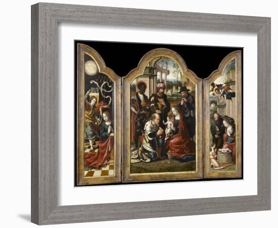 Triptyque de l'Adoration des mages-Pieter Coecke van Aelst-Framed Giclee Print