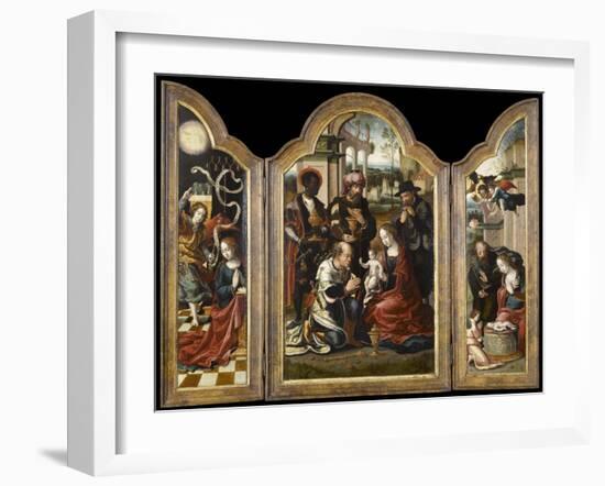 Triptyque de l'Adoration des mages-Pieter Coecke van Aelst-Framed Giclee Print