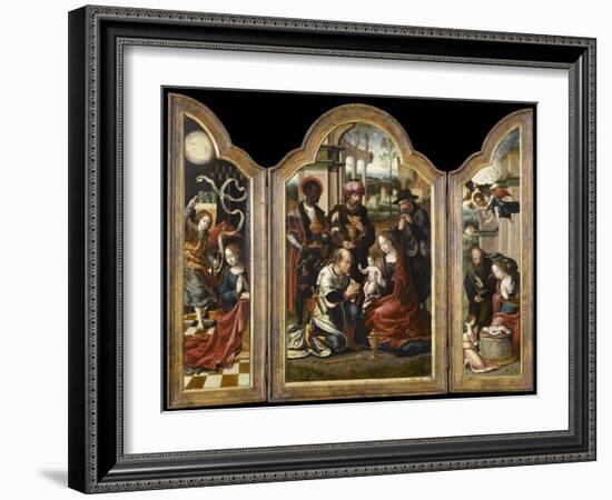 Triptyque de l'Adoration des mages-Pieter Coecke van Aelst-Framed Giclee Print