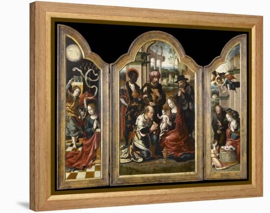 Triptyque de l'Adoration des mages-Pieter Coecke van Aelst-Framed Premier Image Canvas