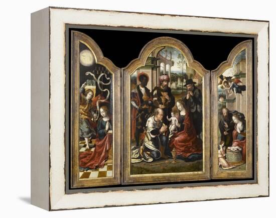 Triptyque de l'Adoration des mages-Pieter Coecke van Aelst-Framed Premier Image Canvas