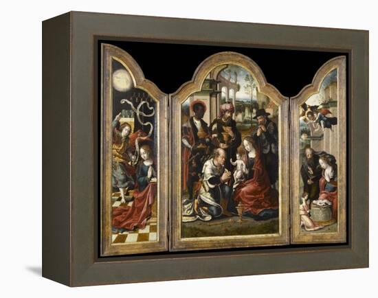 Triptyque de l'Adoration des mages-Pieter Coecke van Aelst-Framed Premier Image Canvas