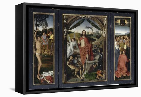 Triptyque de la résurrection (Résurrection, Martyre de Saint Sébastien, l'Ascencion)-Hans Memling-Framed Premier Image Canvas