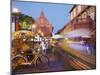 Trishaws Passing in Town Square, Melaka, Malaysia, Southeast Asia, Asia-Ian Trower-Mounted Photographic Print