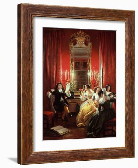 Trissotin Reading His Sonnet, from "Les Femmes Savantes" by Moliere 1846-Charles Robert Leslie-Framed Giclee Print