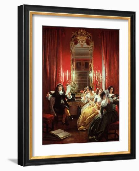 Trissotin Reading His Sonnet, from "Les Femmes Savantes" by Moliere 1846-Charles Robert Leslie-Framed Giclee Print