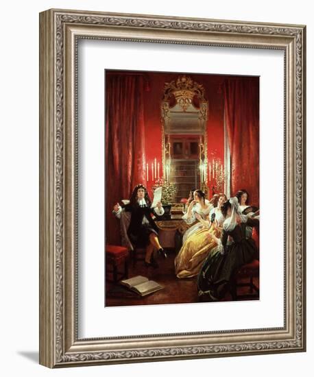 Trissotin Reading His Sonnet, from "Les Femmes Savantes" by Moliere 1846-Charles Robert Leslie-Framed Giclee Print