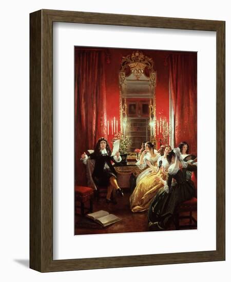 Trissotin Reading His Sonnet, from "Les Femmes Savantes" by Moliere 1846-Charles Robert Leslie-Framed Giclee Print