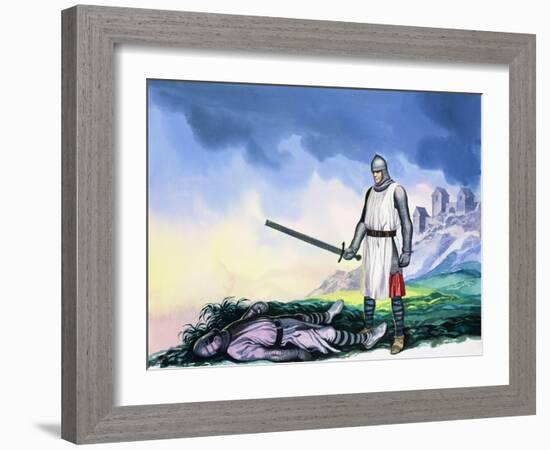 Tristan Sets Forth for Ireland, from 'Tristan and Isolde', 1973-Ron Embleton-Framed Giclee Print