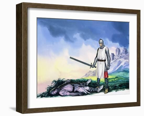 Tristan Sets Forth for Ireland, from 'Tristan and Isolde', 1973-Ron Embleton-Framed Giclee Print