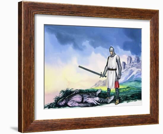 Tristan Sets Forth for Ireland, from 'Tristan and Isolde', 1973-Ron Embleton-Framed Giclee Print