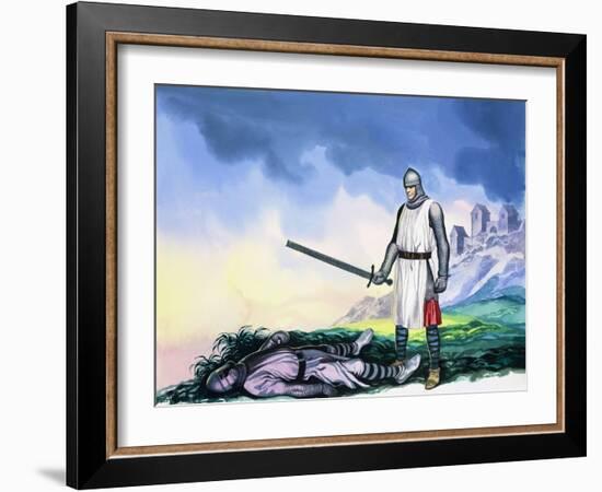 Tristan Sets Forth for Ireland, from 'Tristan and Isolde', 1973-Ron Embleton-Framed Giclee Print