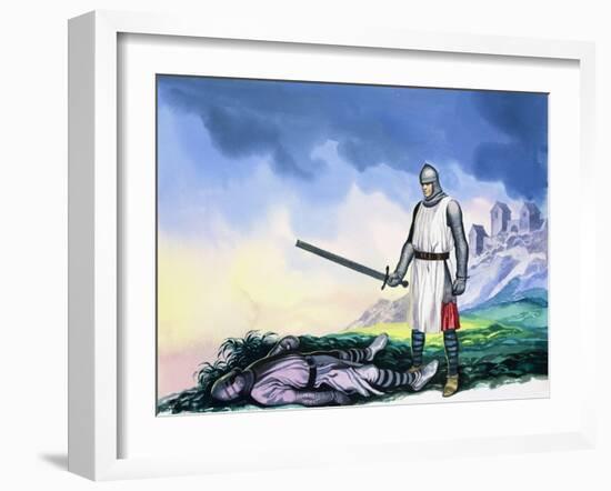 Tristan Sets Forth for Ireland, from 'Tristan and Isolde', 1973-Ron Embleton-Framed Giclee Print