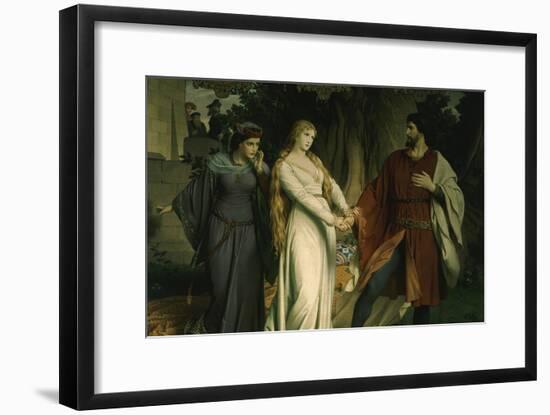 Tristan with Iseult, or Isolde, Scene from Tristan Und Isolde, 1865-August Spiess-Framed Giclee Print