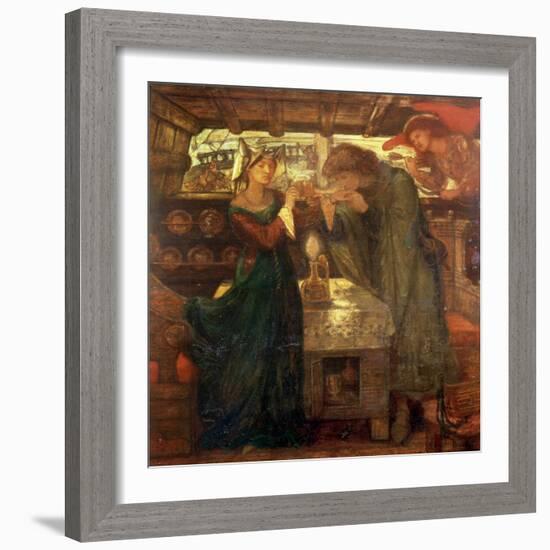 Tristram and Isolde Drinking the Love Potion, 1867-Dante Gabriel Rossetti-Framed Giclee Print