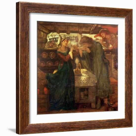 Tristram and Isolde Drinking the Love Potion, 1867-Dante Gabriel Rossetti-Framed Giclee Print