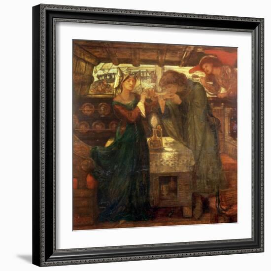 Tristram and Isolde Drinking the Love Potion, 1867-Dante Gabriel Rossetti-Framed Giclee Print