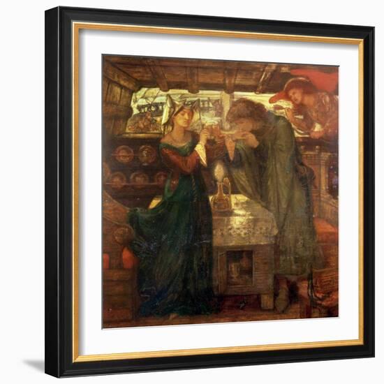 Tristram and Isolde Drinking the Love Potion, 1867-Dante Gabriel Rossetti-Framed Giclee Print