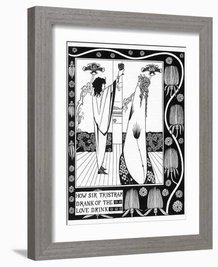 Tristram Drinks the Love Potion-Aubrey Beardsley-Framed Photographic Print