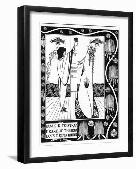 Tristram Drinks the Love Potion-Aubrey Beardsley-Framed Photographic Print