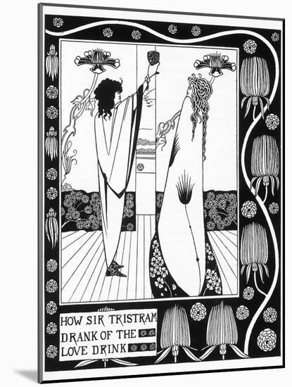 Tristram Drinks the Love Potion-Aubrey Beardsley-Mounted Photographic Print