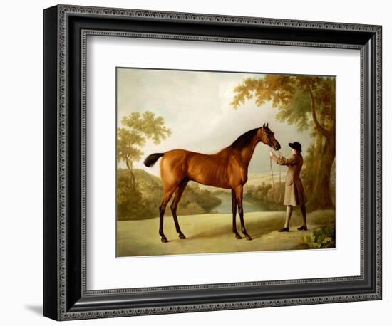 Tristram Shandy, a Bay Racehorse Held by a Groom in an Extensive Landscape, circa 1760-George Stubbs-Framed Giclee Print