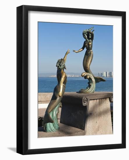 Triton and Nereida Sculpture on the Malecon, Puerto Vallarta, Mexico-Michael DeFreitas-Framed Photographic Print