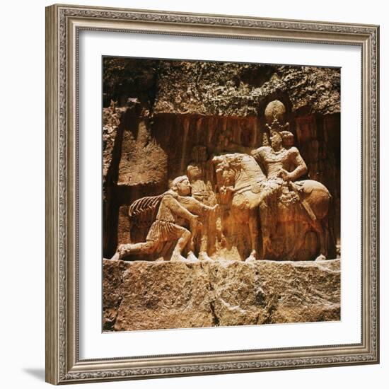 Triumph of Shapur I, 241-72 AD, Persian King, over Roman Emperor Valerian-null-Framed Photographic Print