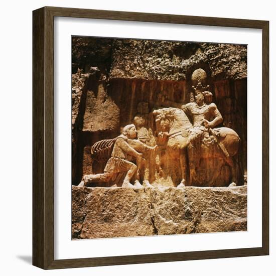 Triumph of Shapur I, 241-72 AD, Persian King, over Roman Emperor Valerian-null-Framed Photographic Print