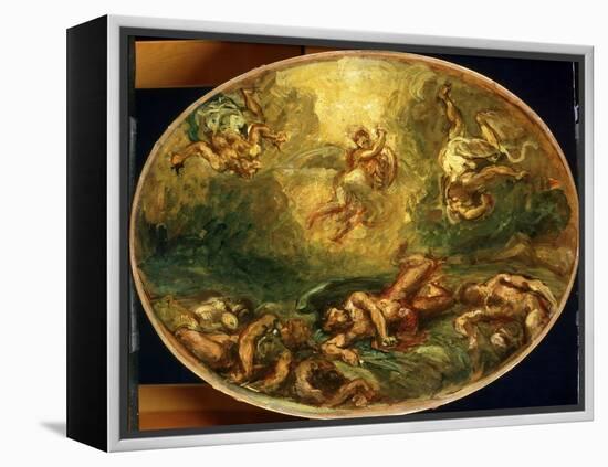 Triumph of St. Michael (Oil on Panel)-Ferdinand Victor Eugene Delacroix-Framed Premier Image Canvas