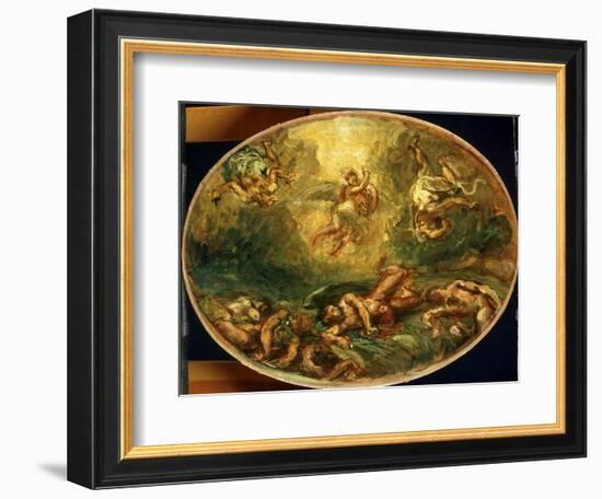 Triumph of St. Michael (Oil on Panel)-Ferdinand Victor Eugene Delacroix-Framed Giclee Print