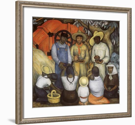 Triumph of the Revolution, Distribution of Food-Diego Rivera-Framed Art Print