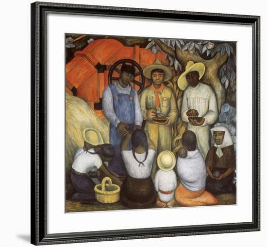 Triumph of the Revolution, Distribution of Food-Diego Rivera-Framed Art Print