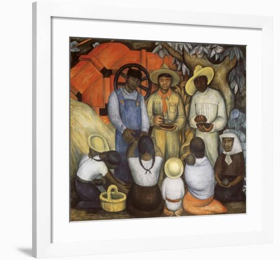 Triumph of the Revolution, Distribution of Food-Diego Rivera-Framed Art Print