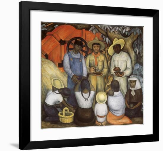 Triumph of the Revolution, Distribution of Food-Diego Rivera-Framed Art Print