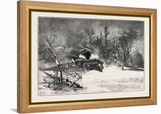 Triumph of the Snow-Plough, Canada, Nineteenth Century-null-Framed Premier Image Canvas