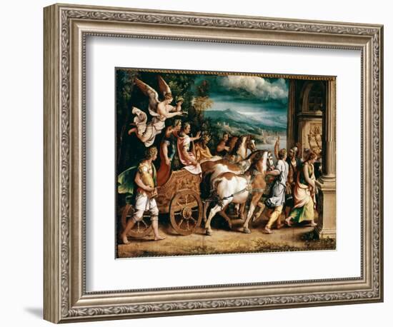 Triumph of Titus and Vespasian (Painting, Ca 1537)-Giulio Romano-Framed Giclee Print