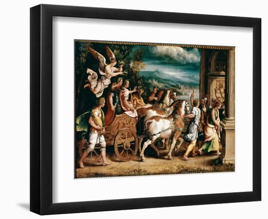 Triumph of Titus and Vespasian (Painting, Ca 1537)-Giulio Romano-Framed Giclee Print