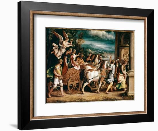 Triumph of Titus and Vespasian (Painting, Ca 1537)-Giulio Romano-Framed Giclee Print