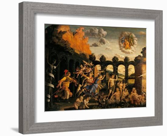 Triumph of Virtue-Andrea Mantegna-Framed Art Print