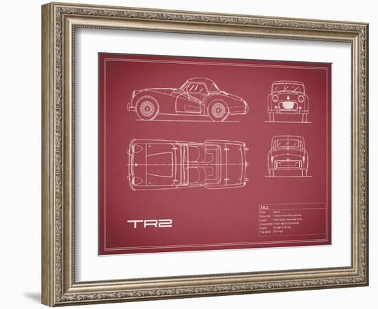 Triumph TR2-Maroon-Mark Rogan-Framed Art Print