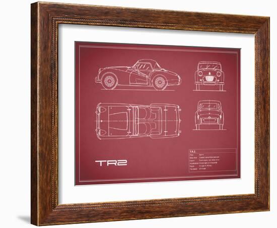 Triumph TR2-Maroon-Mark Rogan-Framed Art Print